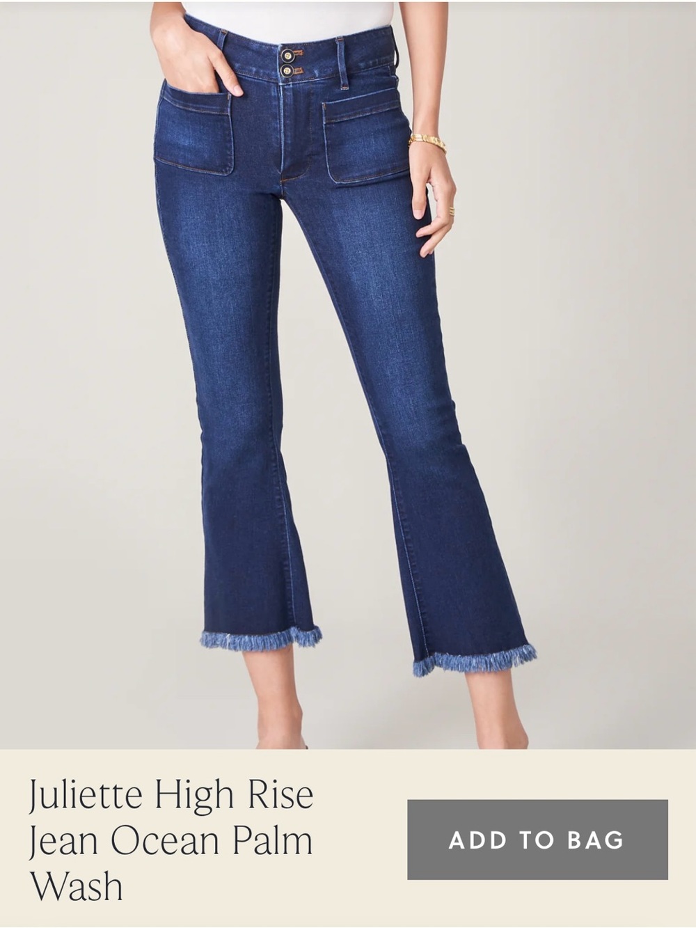 Spartina 449 High-Rise Frayed-Hem Jeans - Ocean Blue